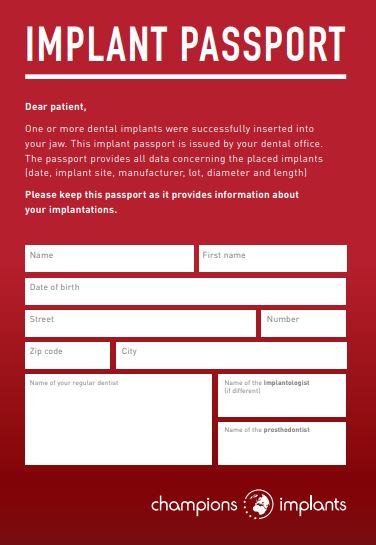 Implant Passport, english Implant Passport, english