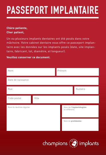 Implant Passport, french Implant Passport, french