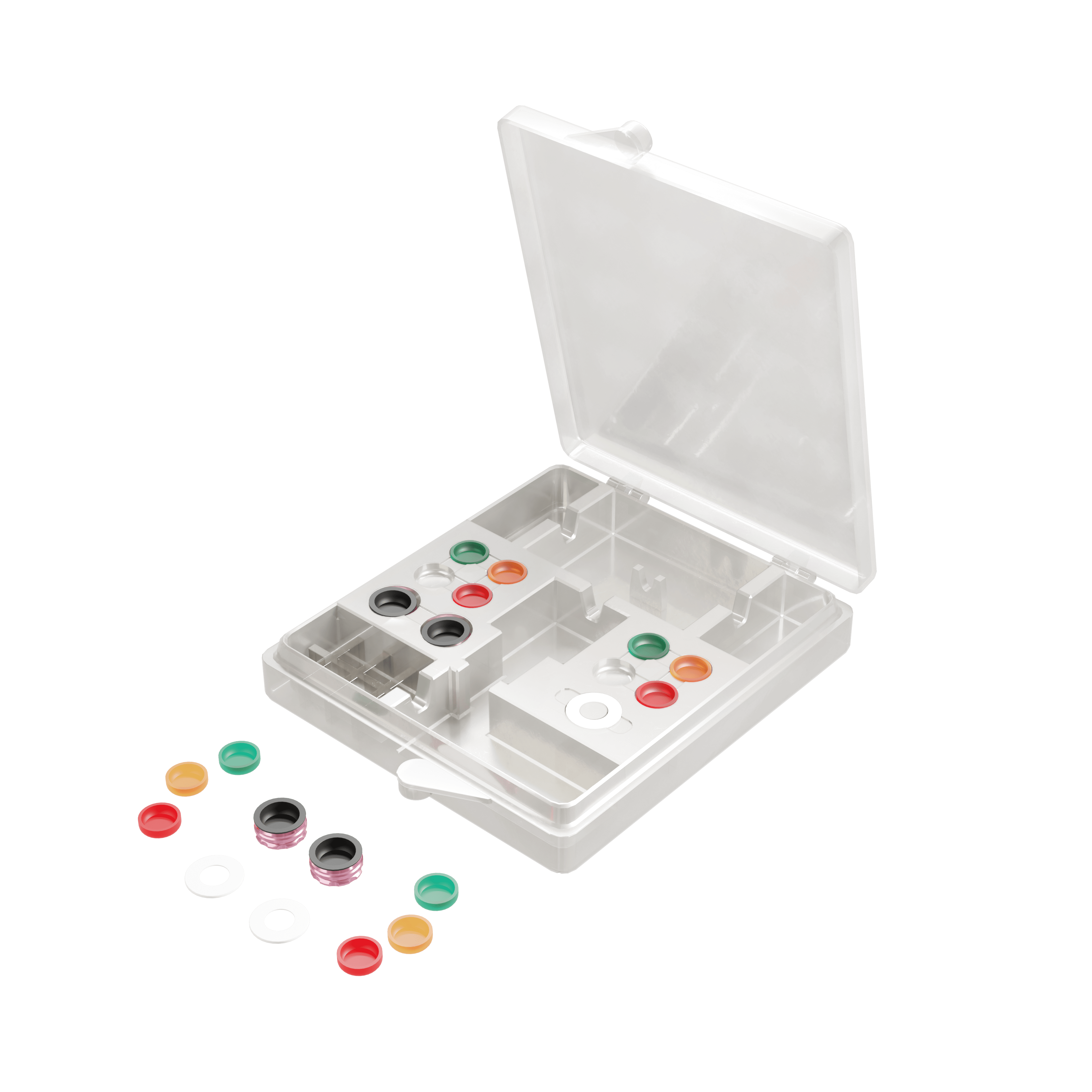 Docklocs® HPP Laborset, erweiterter Einsatz, mit rotem Retentionsgehäuse (Pckg. a 2) Docklocs® HPP Laborset, erweiterter Einsatz, mit rotem Retentionsgehäuse (Pckg. a 2)